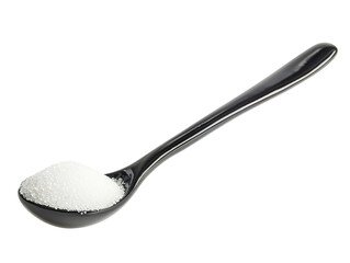 Spoon of sugar isolated on white background