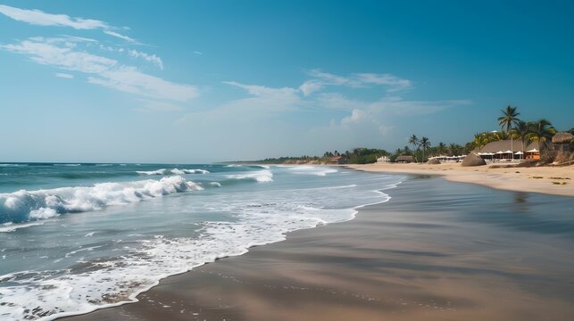 almeras en verano en una playa de mexico