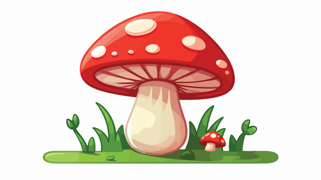 Cute mushroom cartoon vector icon illustration. ico