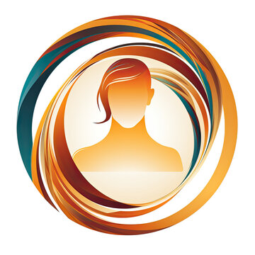 A logo of a faceless person with a sidecut hairstyle