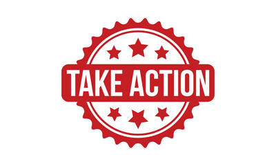 Take Action Rubber Stamp Seal Vector