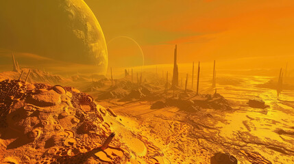 Dynamic view of a planet losing its color, with vibrant ecosystems turning dark and lifeless,