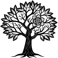 Obraz premium black and white tree