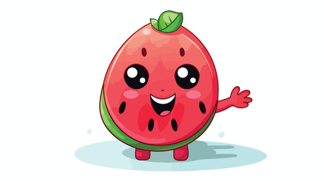 Cute watermelon say hi simple isolated vector image