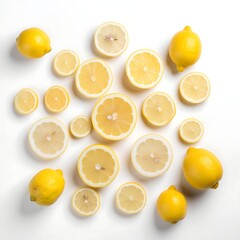 Lemons fruit on white background