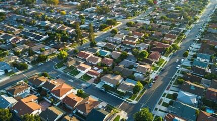 An aerial view of a bustling urban neighborhood, highlighting the demand for properties in prime...