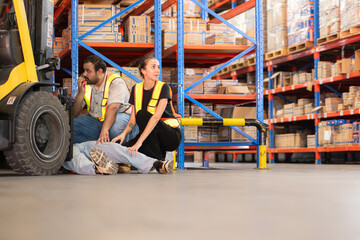 A warehouse employee suffered a leg accident at work