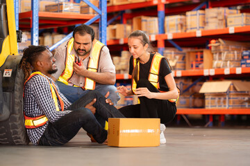 A warehouse employee suffered a leg accident at work
