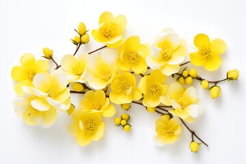 Yellow flowers isolated on a white background