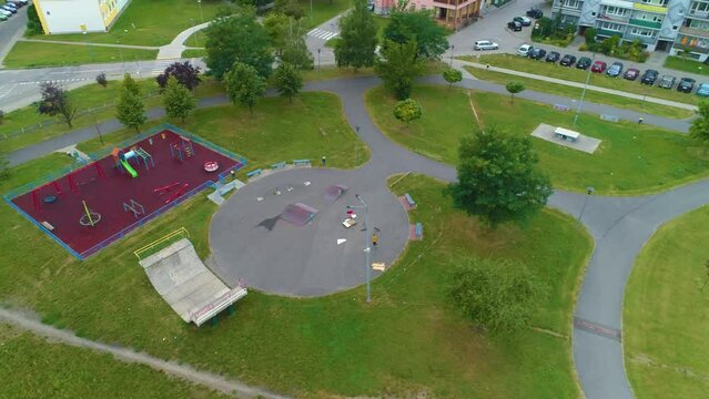 Playground View Housing Estate Skierniewice Plac Zabaw Aerial View Poland