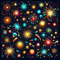 year background with fireworks 