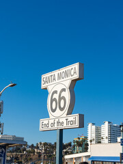 Santa Monica 66 end of travel sign