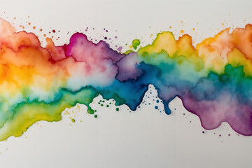 Obraz premium Watercolor Abstract Rainbow