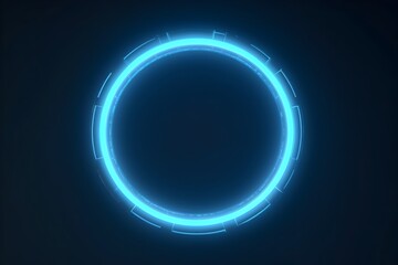 Fototapeta premium Glowing Neon Portal - Futuristic Sci-Fi Metal Construction Backdrop for Digital Artwork and