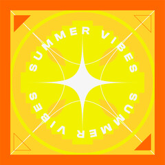 Orange Summer Vibes Abstract Brutalism Decorated Texture Background, Cover Template Styled