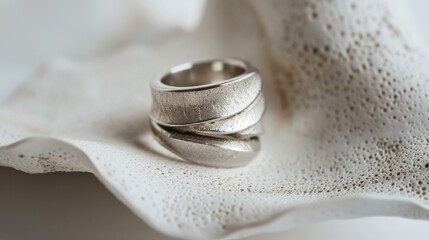 Ring on White Fabric
