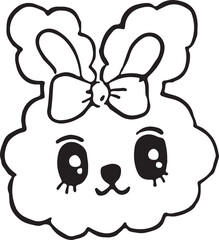 bunny with a bow illustration cartoon