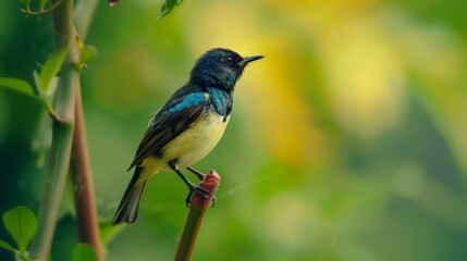 Obraz premium Small bird perched on tree branch