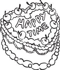 illustration of a pretty cake