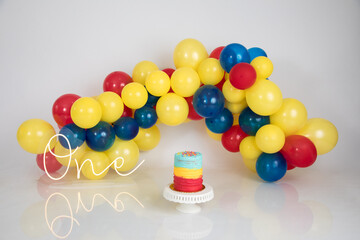 Birthday smash cake set decoration professional photography