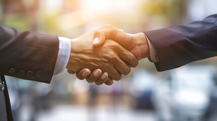 Generative AI : businessmen shaking hands after signing a lucrative financial co