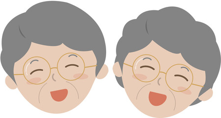 할머니 할아버지 노부부 얼굴