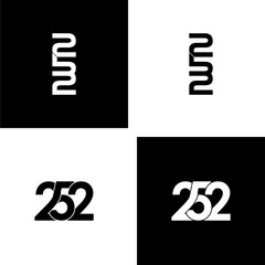 252 lettering initial monogram logo design set