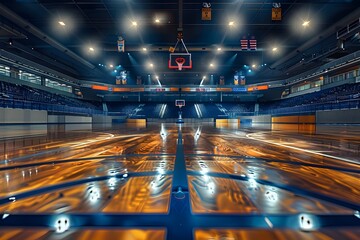 Basketball Court Arena with Competitive Passion and Dynamic Energy