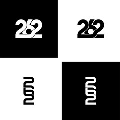 262 typography letter monogram logo design set