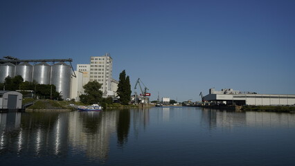 Regensburg, Osthafen, Sommer, Donau, Stadt, Hafen