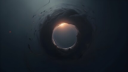 Mesmerizing Blackhole Portal Revealing Futuristic Digital Cosmos and Boundless Technological Innovation