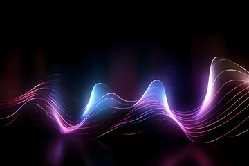 Mesmerizing Neon Waves of Pulsing Sound and Light,Captivating Digital Backdrop for Futuristic Design,Abstract Audiovisual Experience