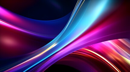 Mesmerizing Spectrum of Neon Rays and Glowing Curves in Dynamic Futuristic Abstract Background