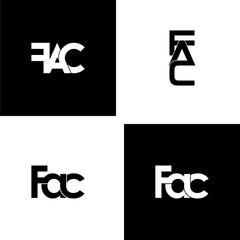 fac typography letter monogram logo design set