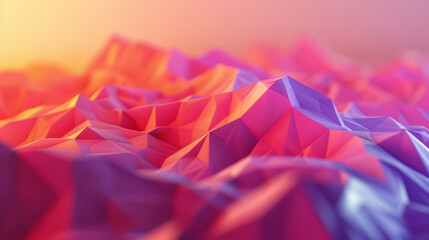Vibrant low poly backdrop featuring a gradient of polygons for dynamic presentations,