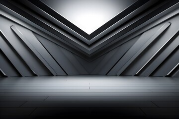 Obraz premium Striking Geometric Architectural Interior with Minimalist Room Design