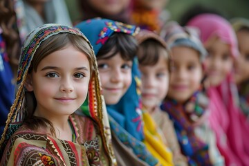Fototapeta premium Multicultural Education Fosters Diversity and Inclusion,Cultivating Children's Respect and Appreciation for Different Cultures