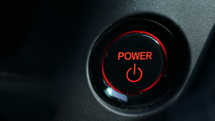 push start power engine system button of electric vehicle car