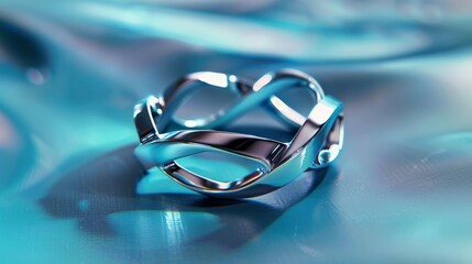 Elegant 925 sterling silver ring design on a soft backdrop. A luxurious and intricately designed ring stands out against a creamy, soft background, bathed in gentle light