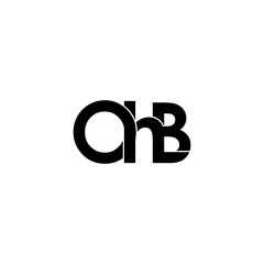 ohb initial letter monogram logo design