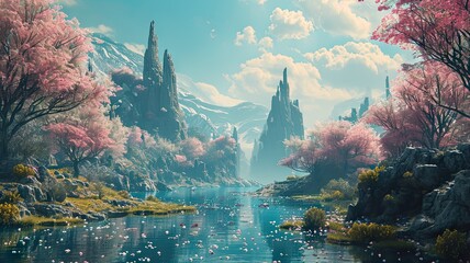 landscape with lake