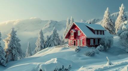 house in the snow