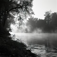 misty morning on the river