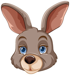 Vector illustration of a friendly kangaroo face