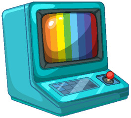 Colorful vintage TV with rainbow screen - 781034770