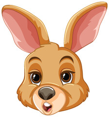 Adorable vector illustration of a rabbit's face
