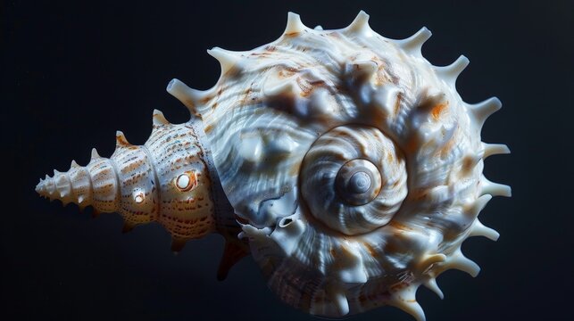 A seashell featuring a spiral pattern