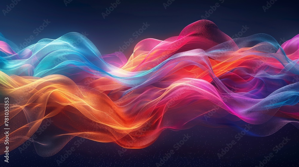 Wall mural Abstract Colorful Energy Flow in Wavy Motion
