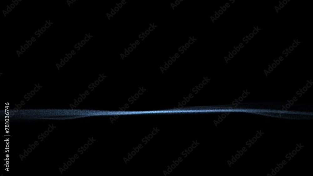 Wall mural abstract blurred dotted waves loop motion on clean black copy space background.