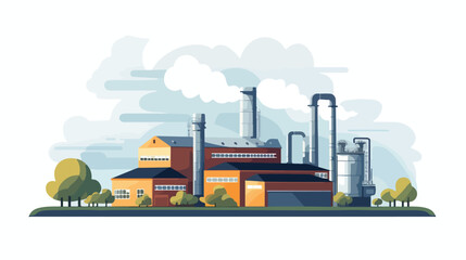 Obraz na płótnie Canvas Factory building icon image 2d flat cartoon vactor